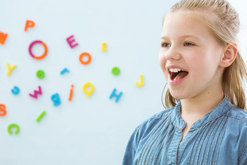 Girl in speech therapy - Communication Disorder