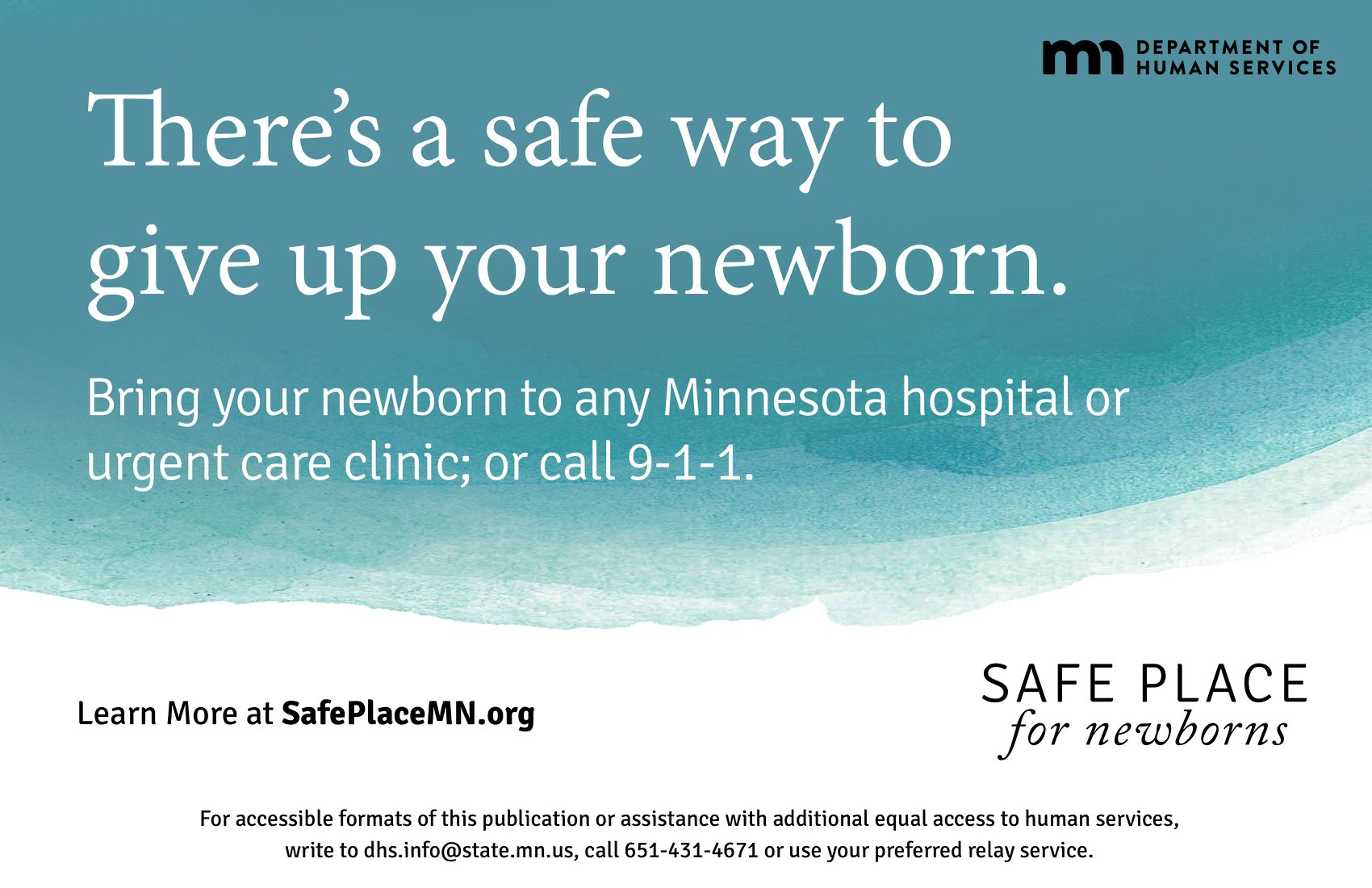 Safe Place for Newborns Flyer
