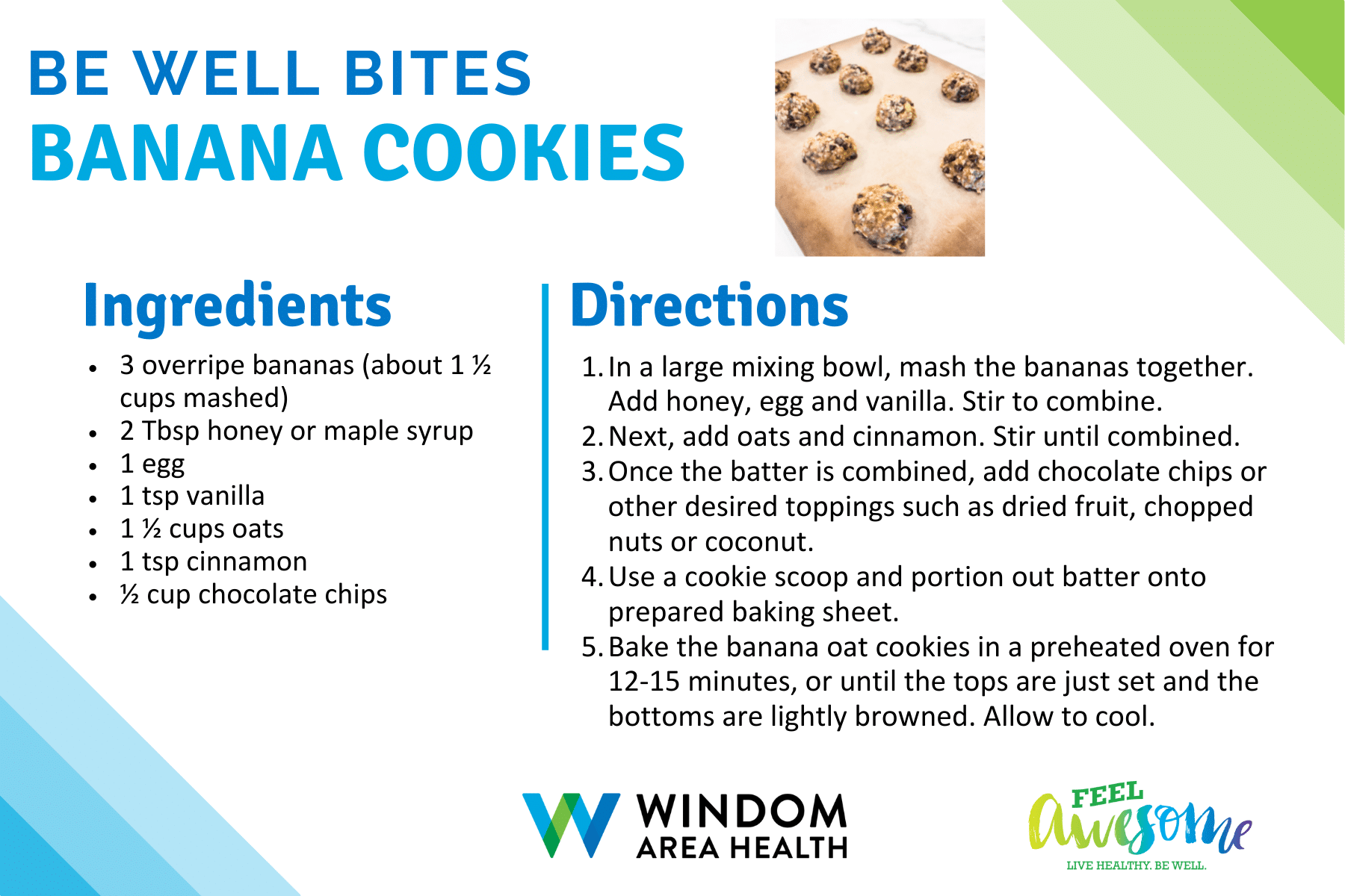 Be Well Bites Banana Cookies