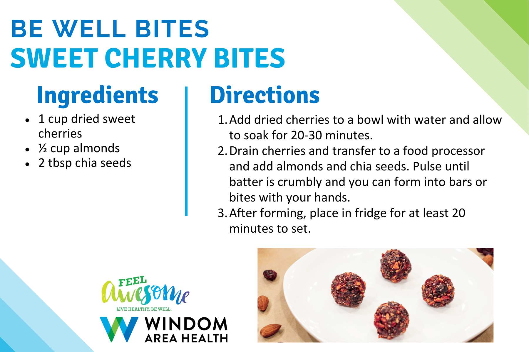 Be Well Bites Sweet Cherry Bites Recipe Card