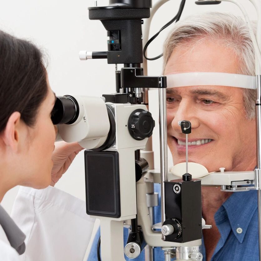 Prevent Blindness - Man Getting Eye Exam